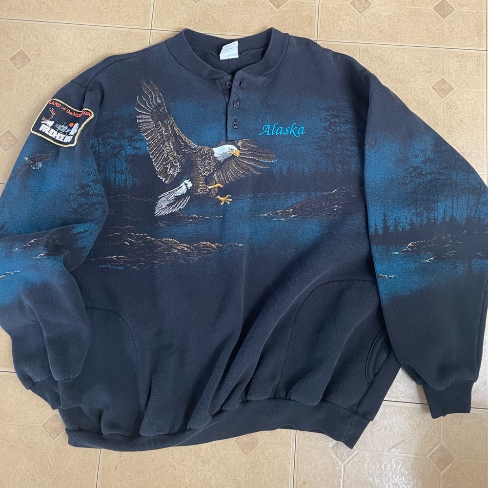 Vintage All Over Print Art Unlimited Sweatshirt Size XXL